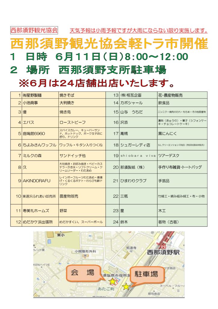 西那須野観光協会軽トラ市開催