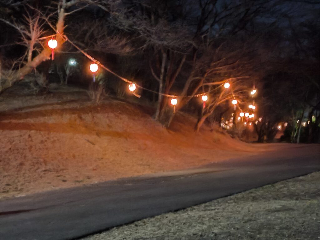 3月16日(土)から6月21日（金）まで烏ヶ森公園の提灯が点灯します。